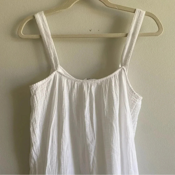 BB Dakota STEVE Madden White Cotton Gauze Tiered Maxi Dress Size M - Picture 4 of 15